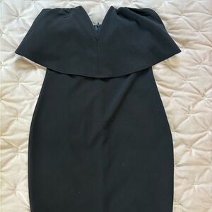 Blue Blush Strapless Black Dress